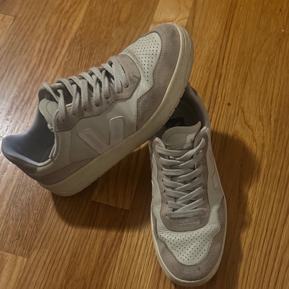 Veja Cream and Tan Sneakers